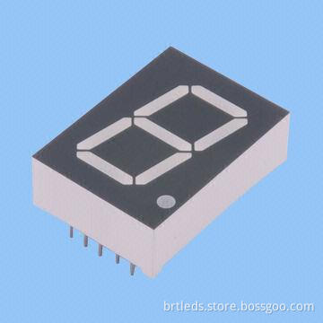 Single-digit 7-segment LED Display, 0.8-inch Blue Color, Common Anode, White Segment and Black Face